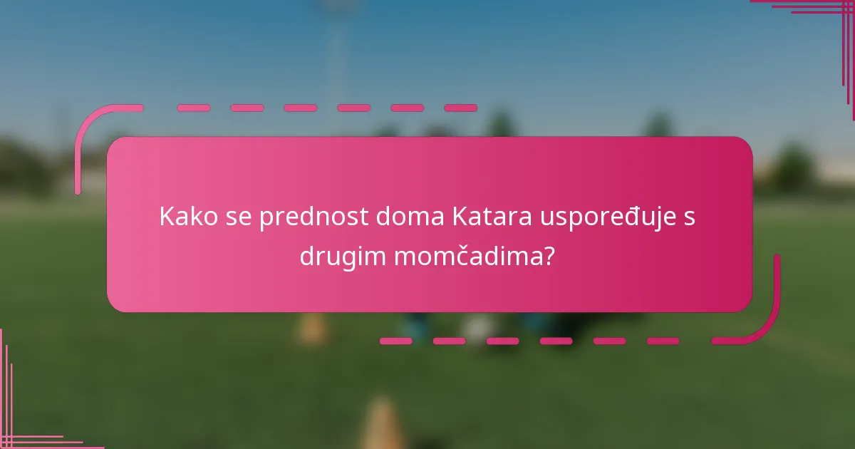 Kako se prednost doma Katara uspoređuje s drugim momčadima?