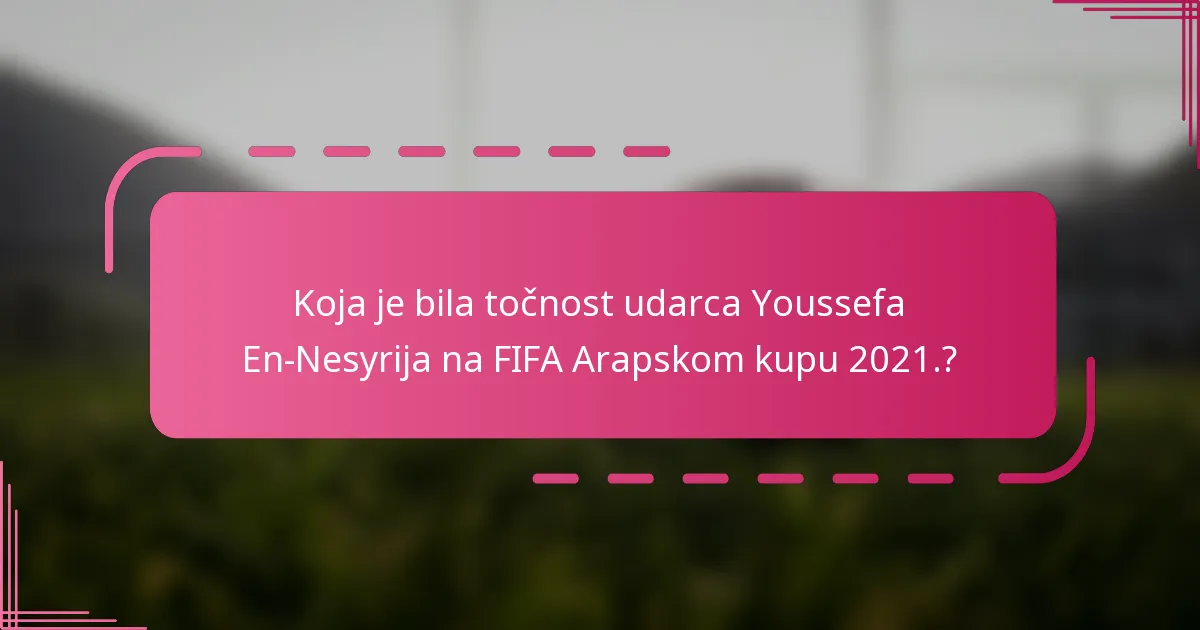 Koja je bila točnost udarca Youssefa En-Nesyrija na FIFA Arapskom kupu 2021.?