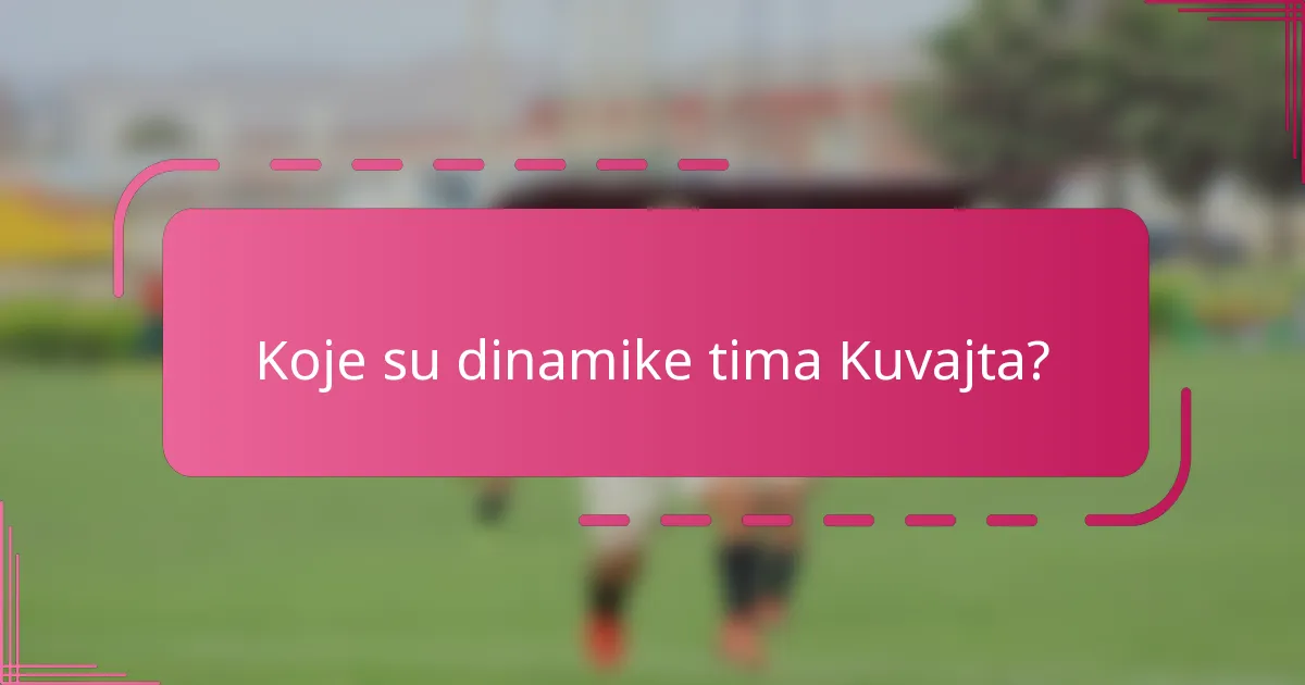 Koje su dinamike tima Kuvajta?